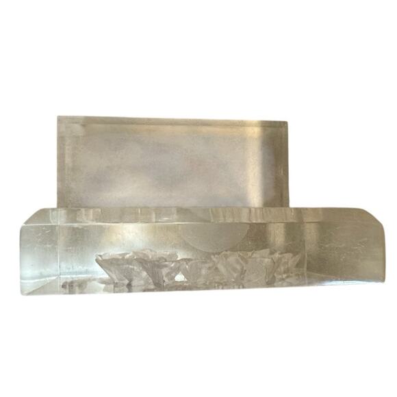 Vintage MCM Midcentury Modern Glass Lucite Flowers Book End Bookend Cottagecore - Picture 5 of 7